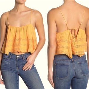 FREE PEOPLE Boho Home Again Cropped Camisole Orange | Small